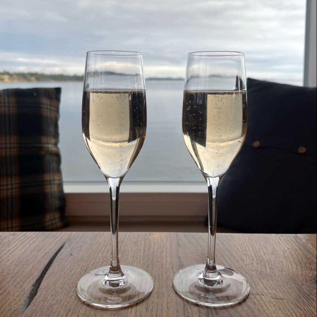 Kuohuviiniä Nokkalan Majakalla.